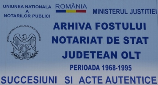 Arhiva fostului Notariat de Stat Judetean Olt